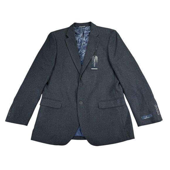 Nautica Mens Modern Fit Solid Herringbone Tweed Sport Coat Navy Blue 42L - Picture 1 of 5
